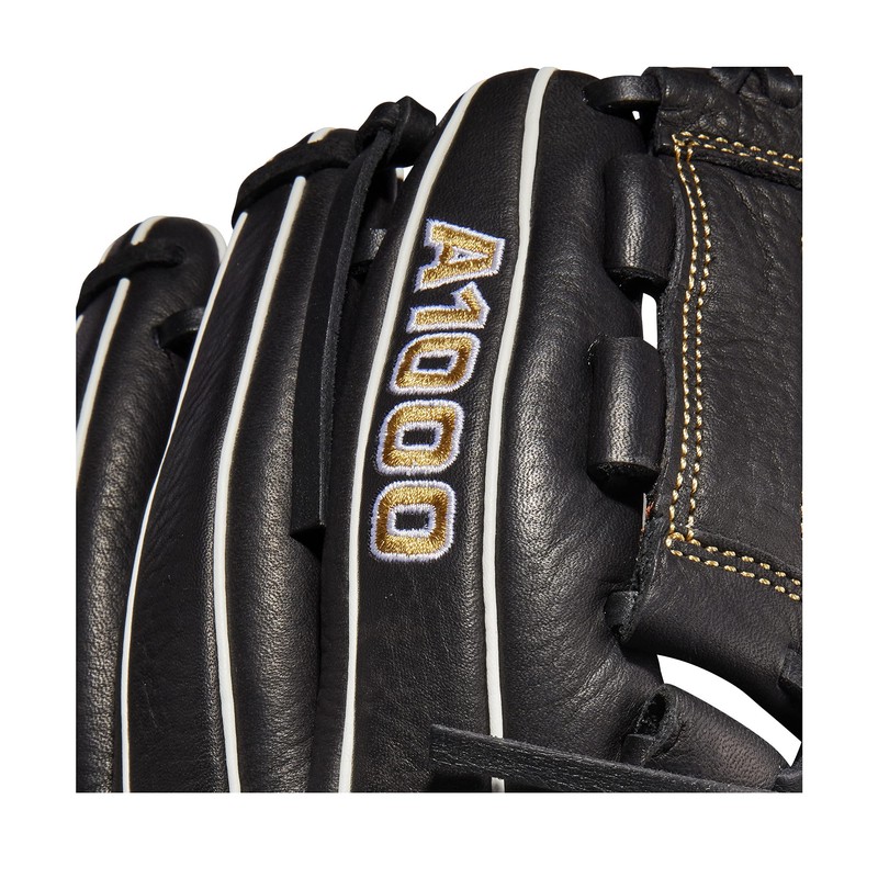 WILSON Guante de softbol para Mujer, 12 Pulgadas, Negro/Oro metálico,