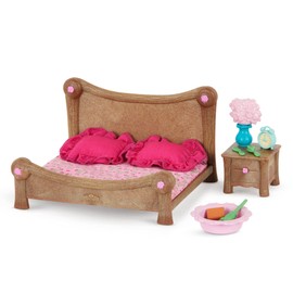 Li’l Woodzeez – Master Bedroom & Dining Set – 26pc Toy Set with Bedroom Furniture and Kitchen Accessories – Miniature Toys and Playsets for Kids Age 3+