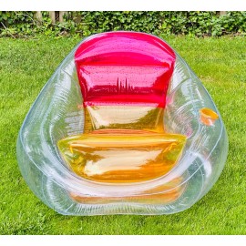 Swimways Dry Float Socializer Pool Float Translucent Inflatable Recliner Chair