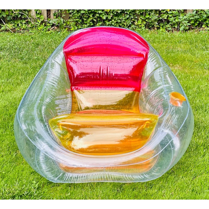 Swimways Dry Float Socializer Pool Float Translucent Inflatable Recliner Chair