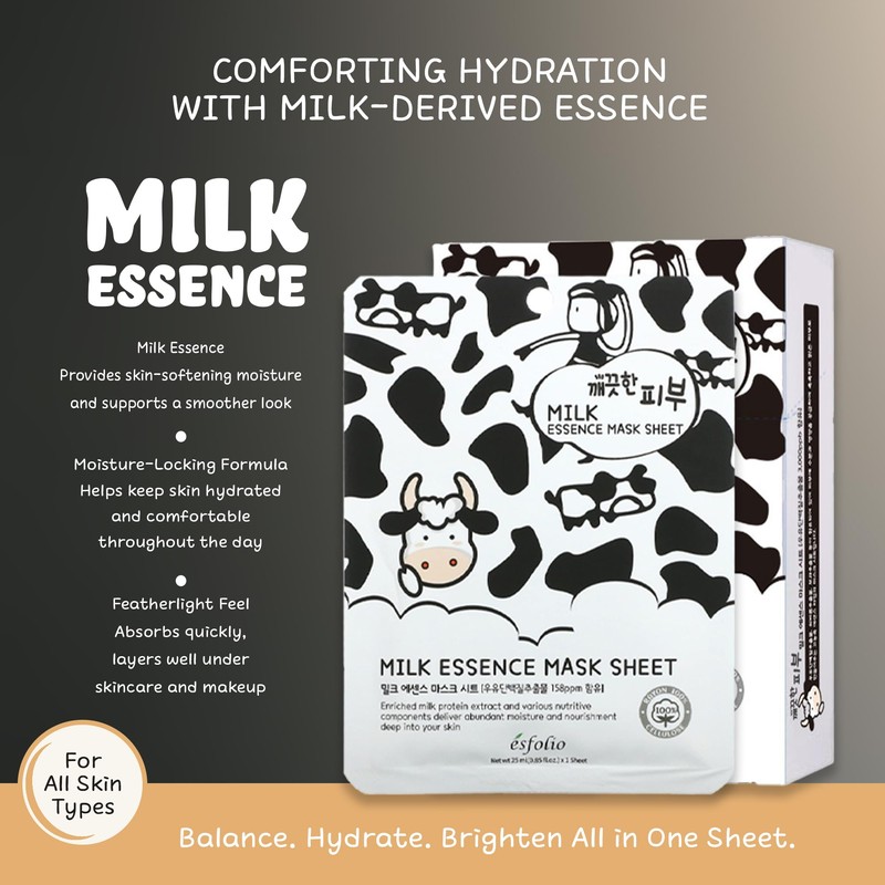 esfolio Pure Skin Milk Essence – Hydrating & Nourishing Korean