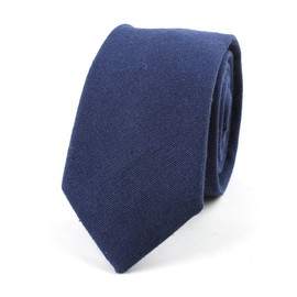 TAGERWILEN Corbata de algodón liso para hombre de 6 cm, Azul marino, 57.08''*2.36''* 1.37''