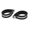 sourcingmap 45mm 304 Stainless Steel EPDM Rubber Lined P Clips