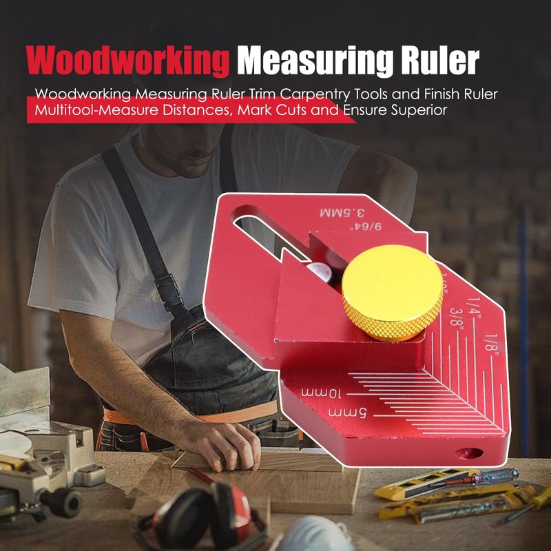 MoreFiiCo Trim Carpentry Tools Woodworking Measuring Ruler and Finish Ruler