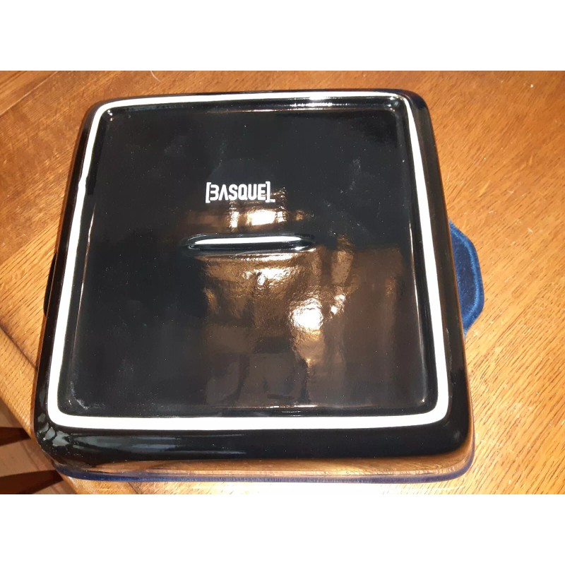 Basque Ceramique Andalusian Stoneware 10" SqBlue LOAF OVEN & Dishwasher