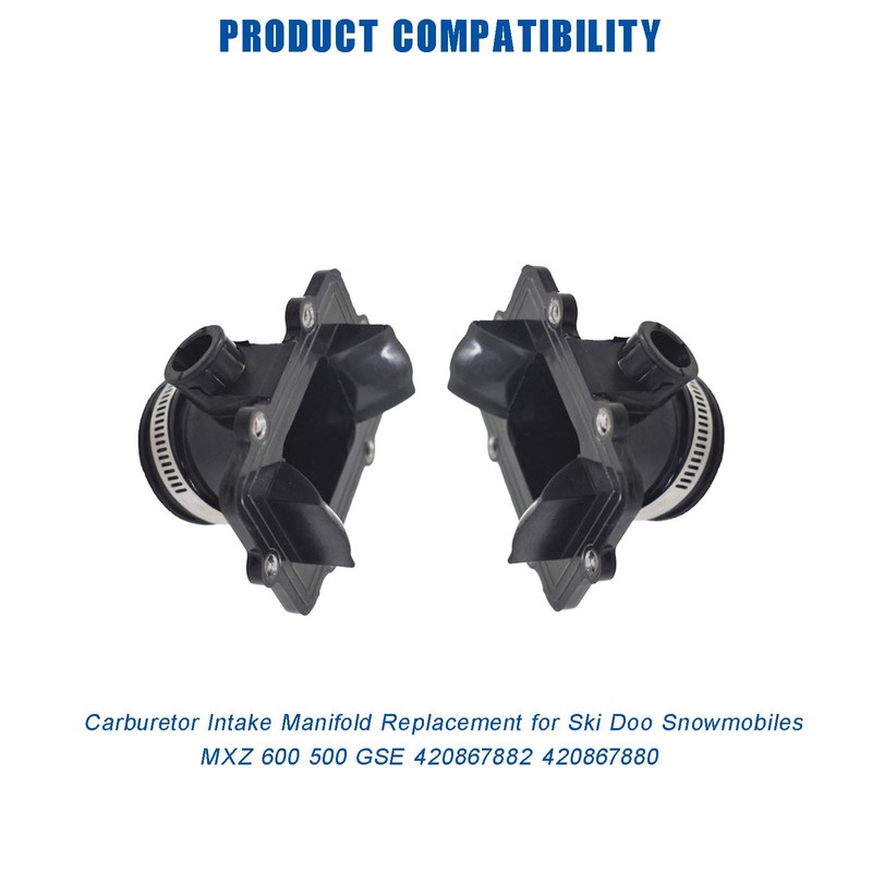 2 Pack Rubber Carburetor Flange Intake 420867882 420867880 Replacement for