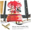 Abaodam 4pcs Music Box Handle Musical Mechanism Key Metal Winder