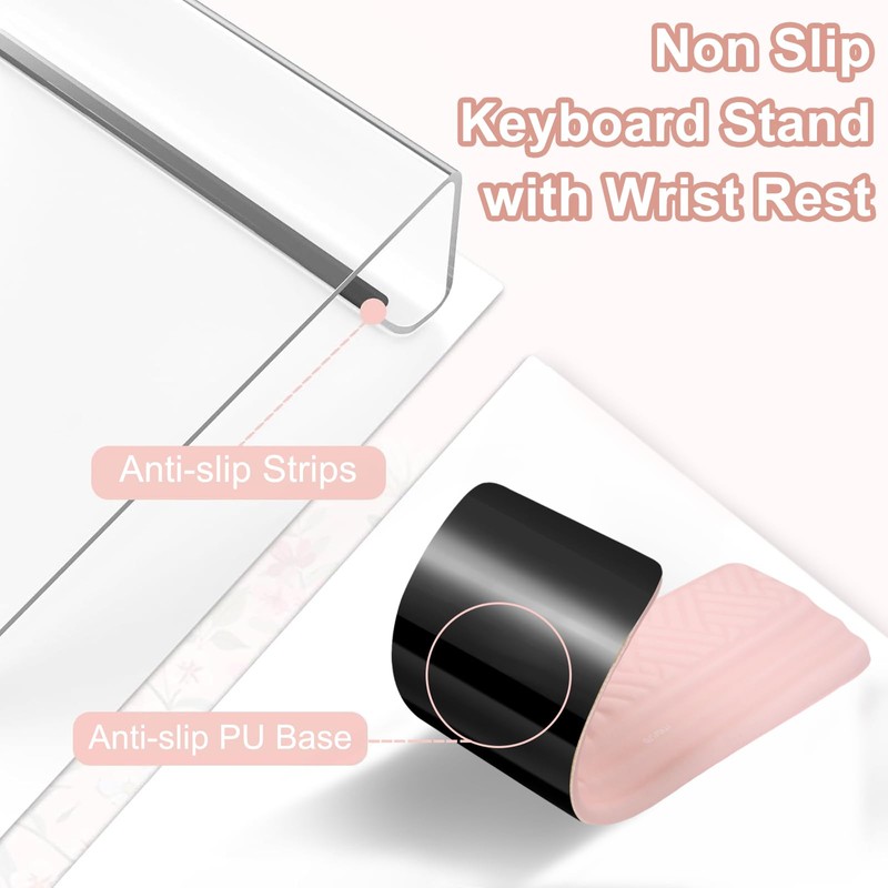 MOSISO Wrist Rest for Keyboard and Computer Keyboard Stand Set,