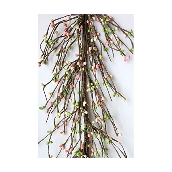 Evron International AR1956C-9 Primitive Pip Berry Garland in Green, White