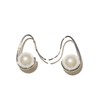VIRINA Women's Earrings, Pearl, Large, Simple, Binaural Set, Hypoallergenic, Titanium