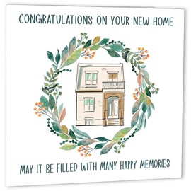 Happy New Home Card - Happy Memories - Cute Housewarming Card New Home Cards