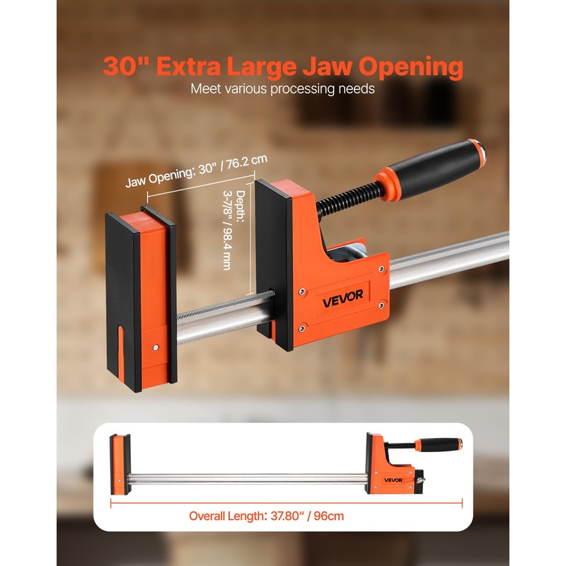 VEVOR Bar Clamps for Woodworking, 2-Pack 30 inch Parallel Clamp
