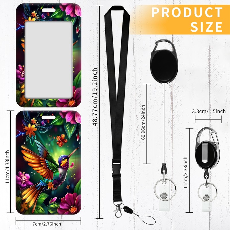 ID Badge Holder with Lanyard,Retractable ID Badge Card Holders with