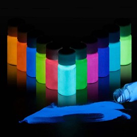 Glow in The Dark Powder, Luminous Pigment Powder, Epoxy Resin Dye with UV Flashlight , for Fine Art, Epoxy Resin Colorant, DIY Nail Art, Acrylic Paint and DIY Crafts, Long Lasting