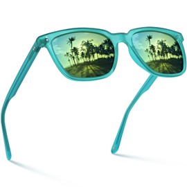 CARFIA Retro Acetate Polarized Sunglasses for Men UV400 Protection Driving Outdoor Anti-Glare Sun Glasses