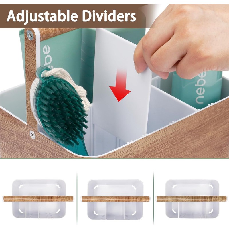 Portable Shower Caddy for Bathroom Storage – Adjustable Dividers &