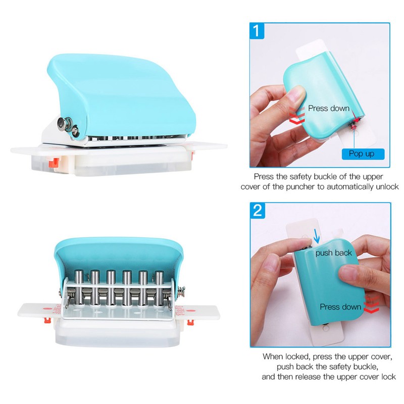 Adjustable Hole Punch Green Manual Office Home Universal A4 Paper