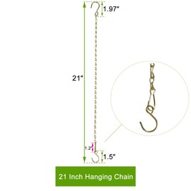 Sersberg Chain for Hanging Plants,21 Inch Gold Hanging Chain, Small Hanging Basket Chain Kits with Hooks for Bird Feeder Hanging Basket Extender Porch Wind Chime (Gold, 21 Inch-6PCS)