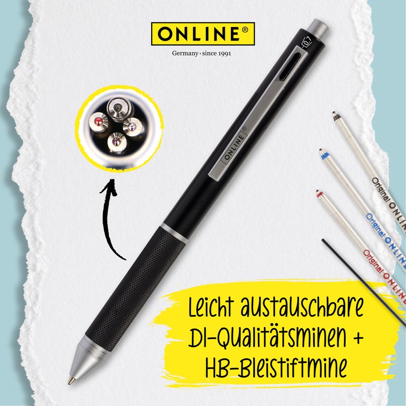 Online Multipen 4-in-1 | Ballpoint Pen & Pencil | Multifunctional