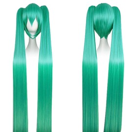 Coolchange High Quality Miku Hatsune With Super Long Braids Wig, Green