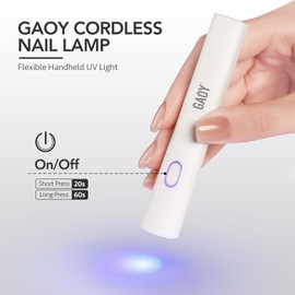 GAOY Handheld UV Light for Gel Nails, Mini Nail Lamp, Portable Cordless Rechargeable, Fast Curing, Pen Lamp