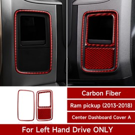 BRMYL Center Control Dashboard Cover Decals for 2013-2018 Dodge Ram 1500 2500 3500 Accessories Carbon Fiber Interior Stickers, A
