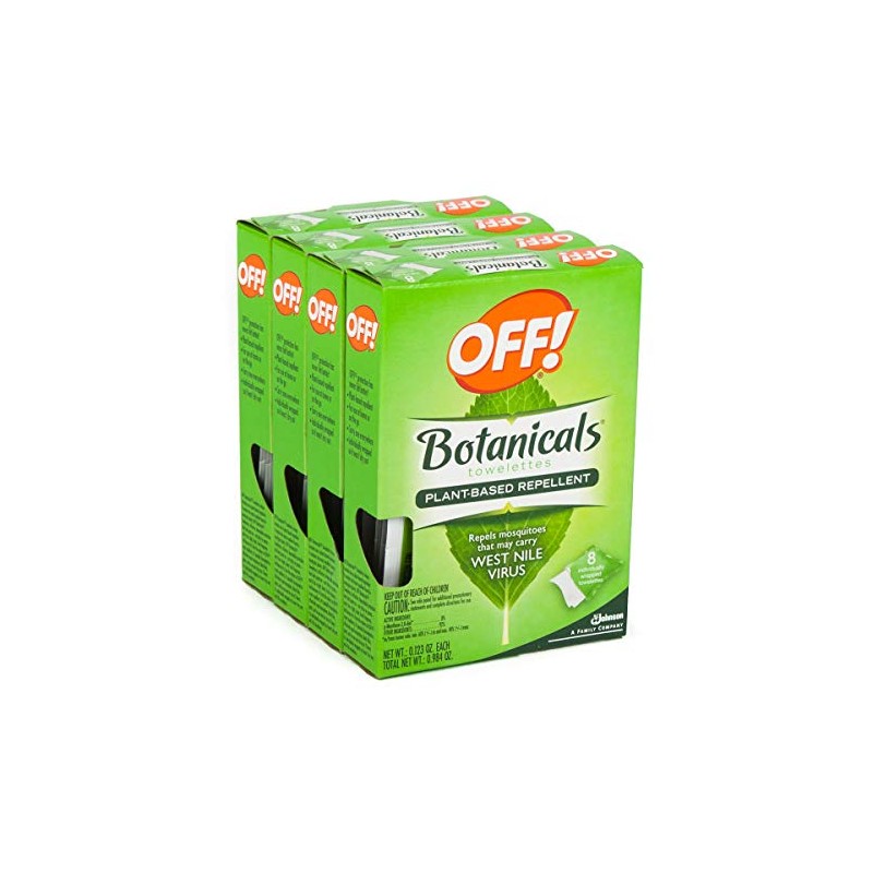 Off Botanicals Towelettes Wipes Natural Insect Mosquito West Nile Repellent