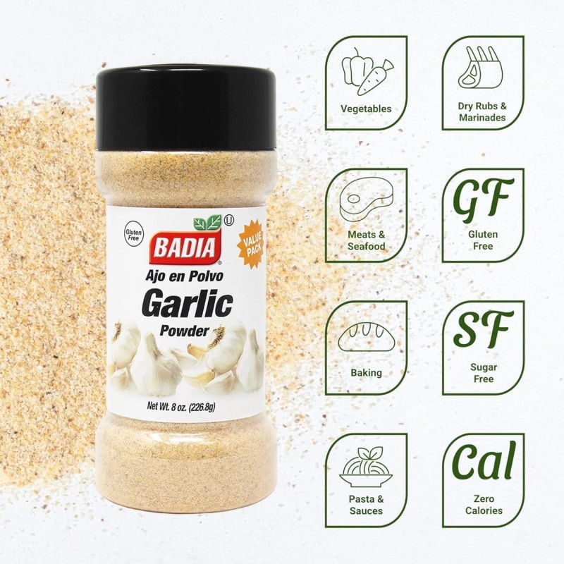 Badia Seasoning Garlic Powder, 8 Ounce