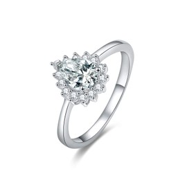 Gold Gala Women's Engagement Ring 925 Sterling Silver Cubic Zirconia, Silver, Cubic Zirconia