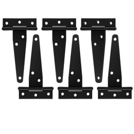 6 Pack Heavy Duty Tee Hinge, 50mm 2 Inch T Hinge Metal Strap Tee Hinge with Screws for Shed Doors, Garden Gate