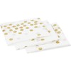 6 Pack Plastic White and Gold Tablecloth with Gold Polka