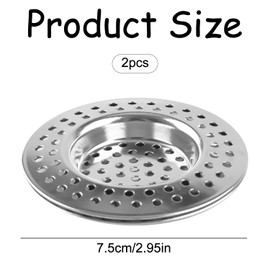 Bojueshaw 2 PCS Stainless Steel Kitchen and Bathroom Sink Strainer – Mesh Drain Filter for Waste Disposal, Easy-to-Clean Waste Catcher for Kitchen and Bathroom Use