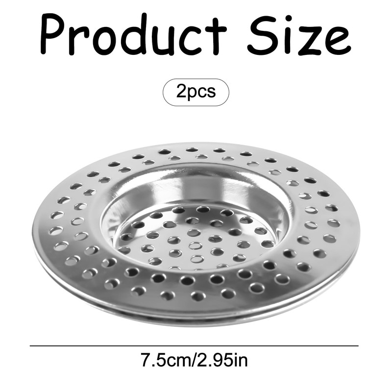 Bojueshaw 2 PCS Stainless Steel Kitchen and Bathroom Sink Strainer