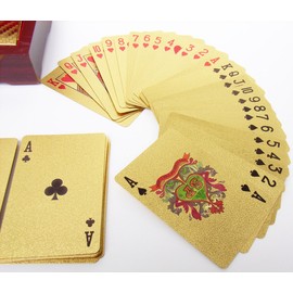 RedBeryl Gold Plastic Playing Cards with Exclusive Case (GOLD Lattice)