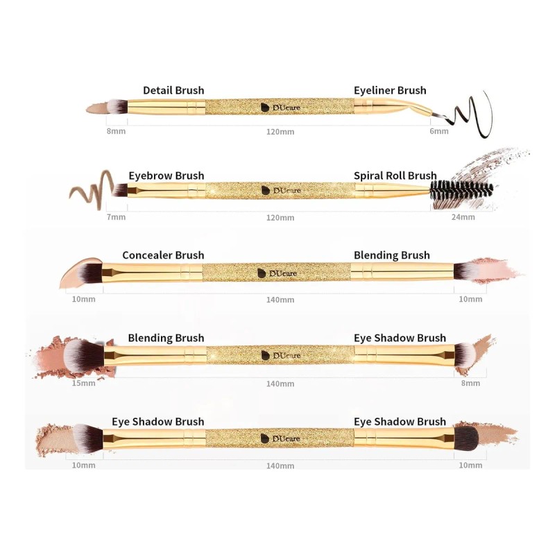 Juego De 5 Brochas Para Sombra De Ojos Ducare, Brochas