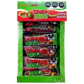 Zumba Pica Zumba Roll Sandía - Caramelo suave sabor tamarindo y sandía artificial - 12 piezas - 240 g
