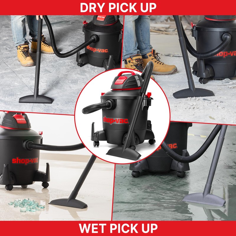 Shop-Vac 5922805 Wet/Dry Vacuum, 8 Gallon, 4.5 Peak HP, 1.25
