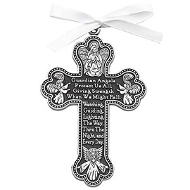 Cathedral Art Guardian Angel (Abbey & CA Gift) Cross Crib Medal for Jewelry Making (CM8)