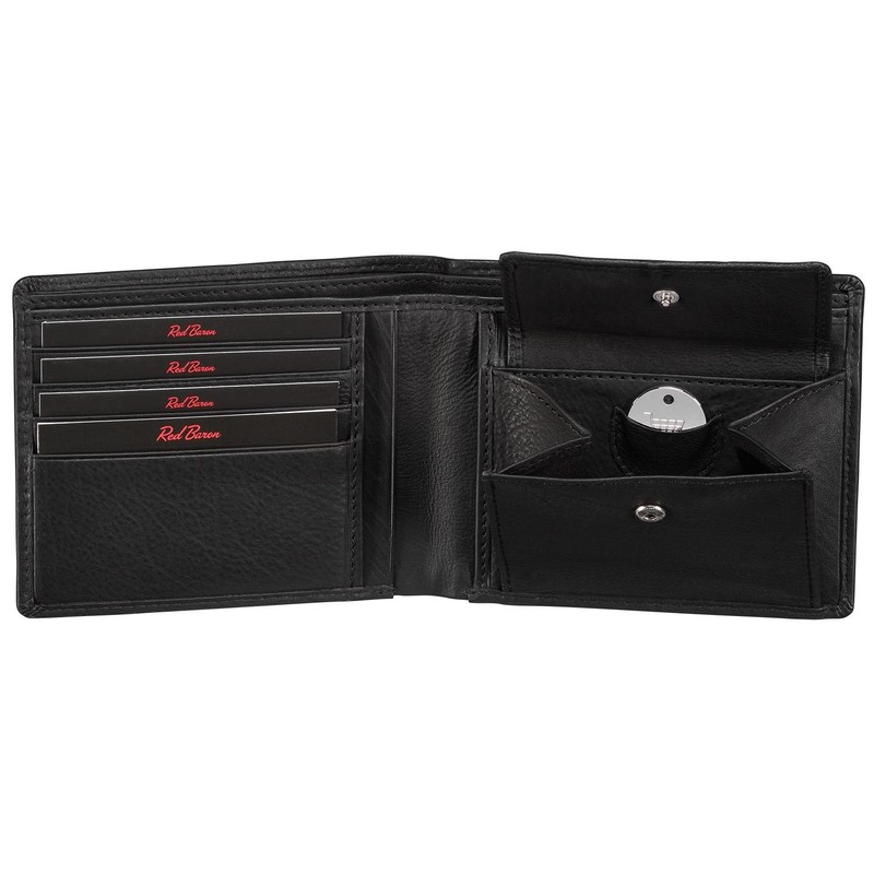 Red Baron Men´s wallet purse genuine cow leather black exclusive