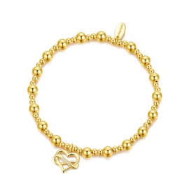 Philip Jones Gold Plated True Friendship Quote Stretch Bracelet with Gift Box