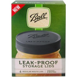 Ball Leak-Proof Plastic Lids for Glass Mason Jars, Used for Canning, Pickling, Juice, Jam, Jelly (Regular, 6 Count (Pack of 1))