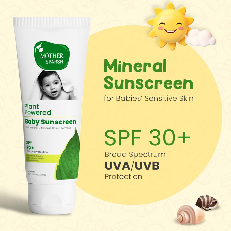 Mother Sparsh Natural Baby Sunscreen Lotion with SPF 30+ For