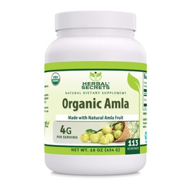 Herbal Secrets Organic Amla Powder 16 Oz | Non-GMO | Gluten Free | Made in USA