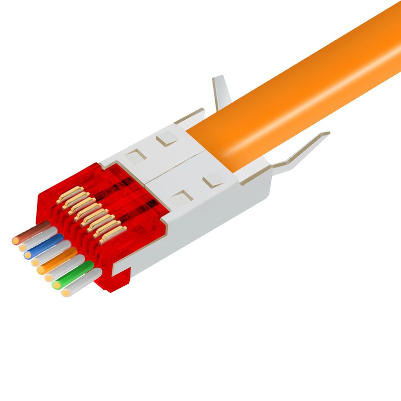 BIGtec Hirose TM21 RJ45 Connector Network Connector 2 Pieces Orange