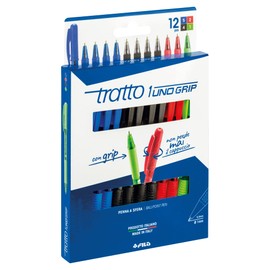 Tratto 1 Grip Pack of 12 Colours School