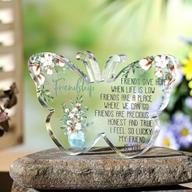 Friendship Gifts - Acrylic Butterfly Friendship Gift for Her - Inspirational Gifts for Women - Long Distance Relationship Gifts, Bestie Gifts