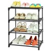 HITHIM 4-Tier Small Shoe Racks, Narrow Shoe Rack for 6-8