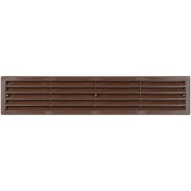 HVAC OV 17.7" x 3.6" Inch Door Air Vent Grille Two Sided Ventilation Cover - Brown - Overflow Ventilation Grill - Door Vent Cover - Free AIR Flow Between Rooms - Package of 2-450mm x 92mm