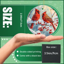 Christmas Ornaments Christmas Tree Decorative 2.95in Hanging Ornaments for Home Decor Christmas Keepsake (Red Blessing Birds)