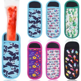 6 Stück Popsicle Halter Taschen, Ice Pop Neopren Anti Frosting Sleeves, Wiederverwendbare Mehrfarbige Eishüllen, Frostschutzeis Pop Ärmel für Sommer Pool Party, Indoor Outdoor Party, 6,5 x 18 cm